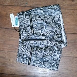 Olivaceous gray faux leather snake print shorts size S